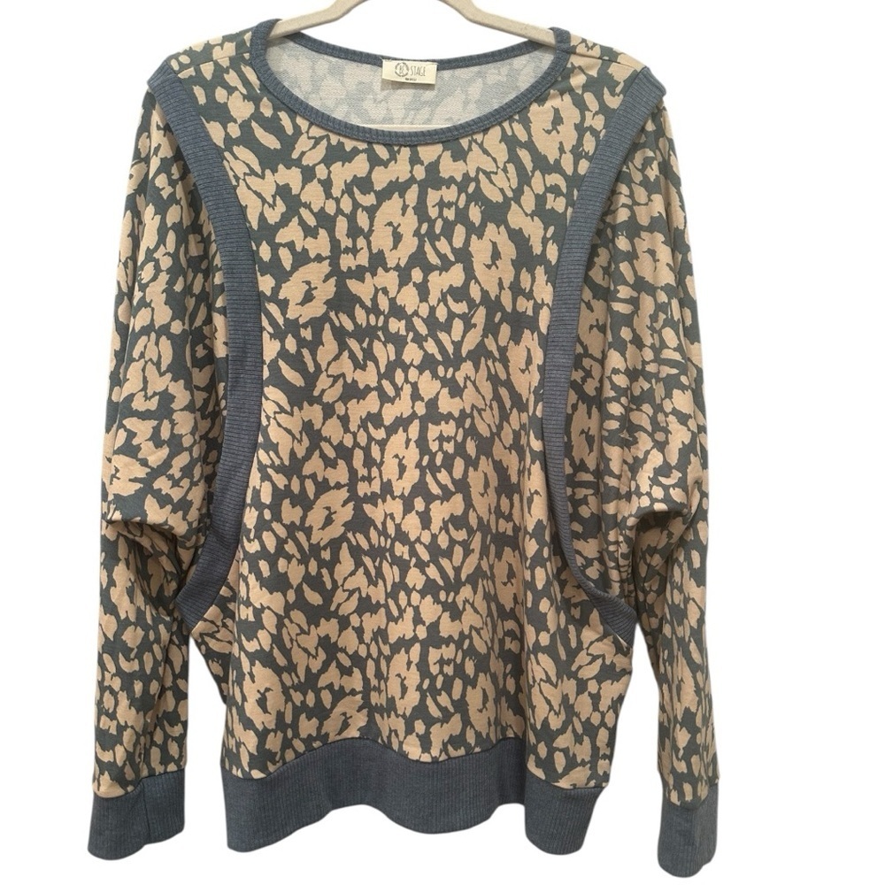 Be Stage USA Made Women's Animal Print Blouse Soft Cozy Casual Sz 1X
